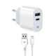 Зарядний пристрій MadeInFuture MFS12 12W 1xUSB-A + 1xUSB-C + cable USB-A to Lightning White (MIF82823) - зображення 1