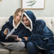 Huggle Hoodie Плед-толстовка з капюшоном та рукавами оверсайз. Колір синій - зображення 1
