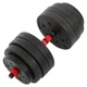 Гантели трансформер превращаются в штангу 3в1 SP-Sport TA-9455-40 40кг (2 грифа l-51см, блинчики, цемент, в комплекте удлинитель грифа l-40см, черный-красный) - изображение 2