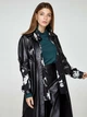 Жіноча сукня сорочка з екошкіри міді з поясом MODNA KAZKA MKSH2376/1 - 50/52, Чорний - зображення 6