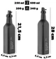 Набір пляшок для олії Kadax Setri з дозатором 0.25 л + 0.5 л 2 шт. Чорні (5903699487747) - зображення 7