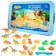 Кинетический песок для детей "Dino Family",масса для лепки набор детский, игровой для творчества с формами для лепки - изображение 1
