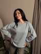 Базовая теплая женская кофта свитшот на флисе свободного кроя 46-48, Серый - изображение 2