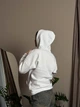 Утепленный женский батник худи с капюшоном на шнурке из трехнитки на флисе 50-52, Белый - изображение 2