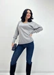 Классический женский пуловер кофта из ангоры базовая с вырезом 50-52, Серый - изображение 3