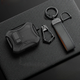 Чехол для AirPods Pro 2 с карабином, защёлкой и подставкой, чёрный с матовым серым - изображение 1