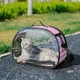 Сумка переноска для кота кошки котят собаки домашних животных до 8 кг прозрачная с ремешком на плечо кошачьи сумки для переноски котов кошек собак котенка розовая 42x28x32 см (002157) - изображение 11