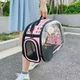 Сумка переноска для кота кошки котят собаки домашних животных до 8 кг прозрачная с ремешком на плечо кошачьи сумки для переноски котов кошек собак котенка розовая 42x28x32 см (002157) - изображение 12