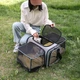Cумка переноска для кота кошки маленькой собаки домашних животных до 8 кг с сетчатым расширением серая (002314) - изображение 7
