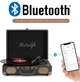 Вінтажний програвач Retrolife у чемодані Вініловий програвач у ретро стилі з Bluetooth динаміками у кейсі, чорний - зображення 3