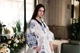 Лляна сукня Etnoshop бохо з голубою вишивкою 3XL Біла - изображение 4
