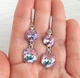 Сережки Hand Made з ніжними кристалами хамелеонами Swarovski кольору Vitrail Light - зображення 3