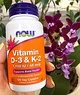 Вітаміни D3 і K2, 120 капсул Now Foods - изображение 2