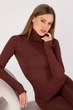 Женская водолазка в рубчик Giulia FLEX LONGSLEEVE POWER L/XL Brown-hot chocolate, эластичная водолазка из микрофибры - изображение 3