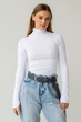 Жіноча водолазка в рубчик Giulia FLEX LONGSLEEVE POWER S/M White, еластична водолазка з мікрофібри - зображення 2