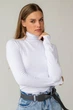 Жіноча водолазка в рубчик Giulia FLEX LONGSLEEVE POWER S/M White, еластична водолазка з мікрофібри - зображення 3