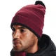 Чоловіча зимова шапка Under Armour Halftime Fleece тепла флісова One Size Бордова - изображение 1