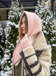 Капор на кнопках з додаванням вовни та ангори Zefur One size пудровий - изображение 5