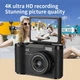 Цифровая 4K камера OURLIFE с поворотным 2,4-дюймовым экраном и откидной крышкой, для фото и видео высокого разрешения, чёрная - изображение 3