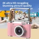 Цифровая 4K камера OURLIFE с поворотным 2,4-дюймовым экраном и откидной крышкой, для фото и видео высокого разрешения, розовая - изображение 4