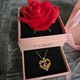 Роскошная цепочка с подвеской "I love you" и розой в подарочной коробке Черный - изображение 5