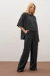 Кімоно жіноче oversize з натуральної тканини (віскоза та льон) Розмір XL-XXL (50-52) Чорний - зображення 4