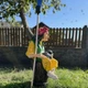 Фігура Баба Яга висота 88 см з полістоуну, з мітлою – казкова бабуся, відьма з казок, казковий декор - зображення 7