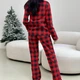 Пижама (рубашка + штаны) женская теплая Фланель L красно-черная клетка Holly Jolly COSY HJFRBF0409 - изображение 4