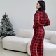 Пижама (рубашка + штаны) женская теплая Фланель L красно-черная клетка Holly Jolly COSY HJFRBF0409 - изображение 5