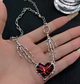 Цепочка чокер Fashion Jewerly на шею с сердцем в руках скелета в готическом стиле y2k бижутерия (SVS) - изображение 5