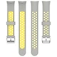Перфорированный ремешок Vanfone для Xiaomi Mi Smart Band 8/9/10, серо-желтый (VANAX56008) - изображение 3