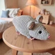 М'яка плюшева іграшка handmade Щур 26 см сірий в'язаний гачком амігурумі - зображення 1