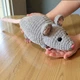 М'яка плюшева іграшка handmade Щур 26 см сірий в'язаний гачком амігурумі - зображення 5