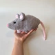 М'яка плюшева іграшка handmade Щур 26 см сірий в'язаний гачком амігурумі - зображення 7