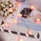 Гирлянда светодиодная Розовые сердца 10 ламп на батарейках Теплый белый DK050 - изображение 2