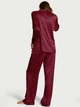 Піжама Сатинова (сорочка + штани) Victoria's Secret Signature Satin Long Pajama Set S Regular Червоний (27178808) - изображение 2