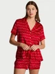 Піжама Сатинова (сорочка + шорти) Victoria's Secret Signature Satin Short Pajama Set М Червоний (27179098) - изображение 1
