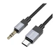 AUX кабель Hoco UPA32B, Type-C, 1.0 м., Чорний - 604117 - зображення 2