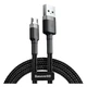 USB кабель Baseus CAMKLF-AG1 Cafule, MicroUSB, 0.5 м., Чорний - 214105 - зображення 1
