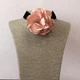 Оксамитовий чокер з об'ємною квіткою трояндою Honey Fashion Accessories рожевий (12-367) - изображение 2