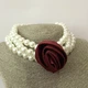 Перлинний чокер «Royal Rose» з об’ємною атласною квіткою Honey Fashion Accessories бордовий (120370) - изображение 3