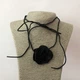 Чокер-шнурок з об'ємною квіткою трояндою Honey Fashion Accessories чорний (12-363) - изображение 2