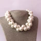 Масивне намисто з великих перлин кольє з намистин Honey Fashion Accessories перламутровий (12-380) - зображення 3