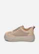 Женские темно-бежевые кеды кожа-замш PARADIZE SHOES на высокой подошве 40 размер (стелька 26,2 см) - изображение 4
