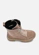 Женские высокие демисезонные ботинки PARADIZE SHOES из темно-бежевой замши с молнией и шнуровкой на бежевой массивной подошве 37 размер (стелька 23,5 см) - изображение 6
