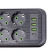 Сетевой фильтр F20U 2.8м удлинитель 8 розеток 3 USB 1 Type-C кнопка отключения черный, тройник зарядка гаджетов - изображение 7