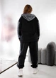 Женский трикотажный спортивный костюм на флисе с леопардовым принтом S4073 L (48-50) Черный - изображение 6