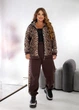 Женский трикотажный спортивный костюм на флисе с леопардовым принтом S4073 XL-2XL (52-54) Кофейный - изображение 4