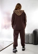 Женский трикотажный спортивный костюм на флисе с леопардовым принтом S4073 XL-2XL (52-54) Коричневый - изображение 6