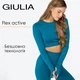 Женский кроп-лонгслив с отверстиями для пальцев Giulia FLEX LONGSLEEVE ACTIVE S/M Blue-lyons, спортивный кроп топ - изображение 1